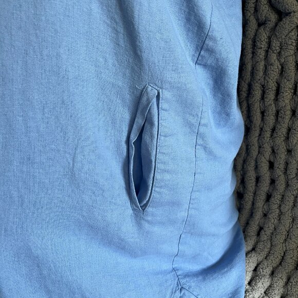 Light Blue Ruffle Sleeve Chambray Tunic Dress Size medium (approximate) - Picture 4 of 8